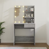 NNEVL Dressing Table with LED Grey Sonoma 74.5x40x141 cm