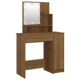 NNEVL Dressing Table with LED Brown Oak 86.5x35x136 cm