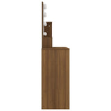 NNEVL Dressing Table with LED Brown Oak 86.5x35x136 cm