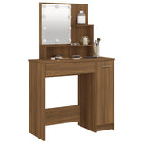 NNEVL Dressing Table with LED Brown Oak 86.5x35x136 cm