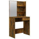 NNEVL Dressing Table with Mirror Smoked Oak 74.5x40x141 cm