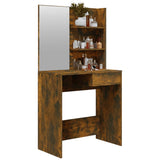 NNEVL Dressing Table with Mirror Smoked Oak 74.5x40x141 cm