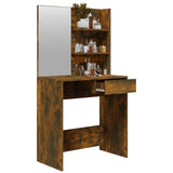 NNEVL Dressing Table with Mirror Smoked Oak 74.5x40x141 cm