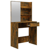 NNEVL Dressing Table with Mirror Smoked Oak 74.5x40x141 cm