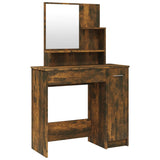 NNEVL Dressing Table with Mirror Smoked Oak 86.5x35x136 cm