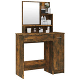 NNEVL Dressing Table with Mirror Smoked Oak 86.5x35x136 cm
