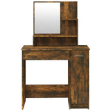 NNEVL Dressing Table with Mirror Smoked Oak 86.5x35x136 cm