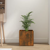 NNEVL Planter Box Smoked Oak 40x40x40 cm Engineered Wood