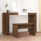 NNEVL Dressing Stool Brown Oak 70x35x45 cm Engineered Wood