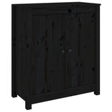 NNEVL Sideboards 2 pcs Black 70x35x80 cm Solid Wood Pine