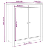 NNEVL Sideboards 2 pcs Black 70x35x80 cm Solid Wood Pine