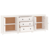 NNEVL Sideboard White 210x35x80 cm Solid Wood Pine