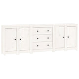 NNEVL Sideboard White 230x35x80 cm Solid Wood Pine