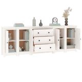NNEVL Sideboard White 230x35x80 cm Solid Wood Pine