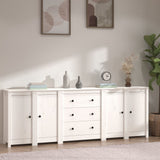 NNEVL Sideboard White 230x35x80 cm Solid Wood Pine