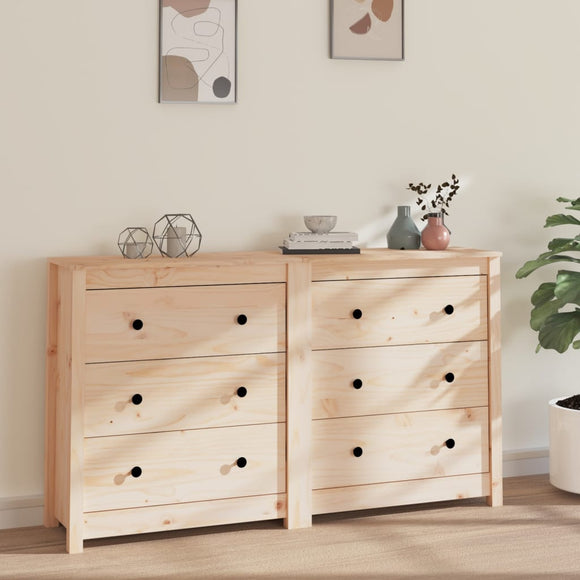 NNEVL Sideboard 140x35x80 cm Solid Wood Pine