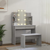 NNEVL Dressing Table Set with LED Grey Sonoma Engineered Wood
