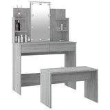 NNEVL Dressing Table Set with LED Grey Sonoma Engineered Wood
