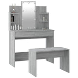 NNEVL Dressing Table Set with LED Grey Sonoma Engineered Wood