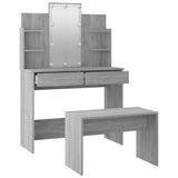 NNEVL Dressing Table Set with LED Grey Sonoma Engineered Wood