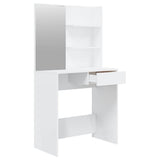 NNEVL Dressing Table Set High Gloss White 74.5x40x141 cm