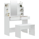 NNEVL Dressing Table Set High Gloss White 96x40x142 cm