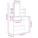 NNEVL Dressing Table Set High Gloss White 96x40x142 cm