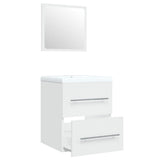 NNEVL Sink Cabinet with Built-in Basin White Engineered Wood