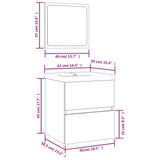 NNEVL Bathroom Sink Cabinet with Basin and Mirror High Gloss White