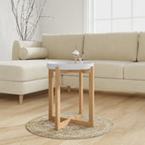 NNEVL Coffee Table White 41x41x48.5cm Engineered Wood&Solid Wood Pine