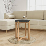 NNEVL Coffee Table Black 41x41x48.5cm Engineered Wood&Solid Wood Pine