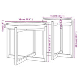 NNEVL Coffee Tables 2 pcs Grey Engineered Wood and Solid Wood Pine