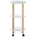 NNEVL 3-tier Trolley White 38x38x82 cm Engineered Wood&Solid Wood Pine