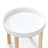 NNEVL 3-tier Trolley White 38x38x82 cm Engineered Wood&Solid Wood Pine