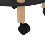 NNEVL 3-tier Trolley Black 38x38x82cm Engineered Wood&Solid Wood Pine