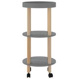 NNEVL 3-tier Trolley Grey 38x38x82cm Engineered Wood&Solid Wood Pine