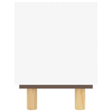 NNEVL TV Cabinet White 80x30x40 cm Solid Wood Pine and Natural Rattan