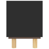 NNEVL TV Cabinet Black 80x30x40 cm Solid Wood Pine and Natural Rattan