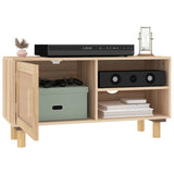 NNEVL TV Cabinet Brown 80x30x40 cm Solid Wood Pine and Natural Rattan