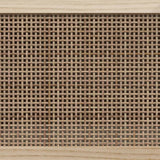NNEVL TV Cabinet Black 105x30x40 cm Solid Wood Pine&Natural Rattan