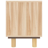 NNEVL TV Cabinet Brown 105x30x40 cm Solid Wood Pine&Natural Rattan