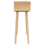 NNEVL Console Table Brown 80x30x75 cm Solid Wood Pine&Natural Rattan