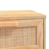 NNEVL Console Table Brown 80x30x75 cm Solid Wood Pine&Natural Rattan