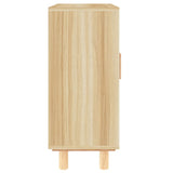 NNEVL Sideboard Brown 60x30x70 cm Solid Wood Pine and Natural Rattan