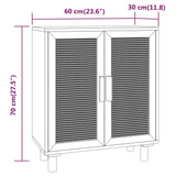NNEVL Sideboard Brown 60x30x70 cm Solid Wood Pine and Natural Rattan