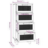 NNEVL Sideboard Brown 40x30x90 cm Solid Wood Pine and Natural Rattan