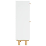 NNEVL Shoe Cabinet White 52x25x80 cm Engineered Wood and Natural Rattan