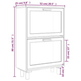 NNEVL Shoe Cabinet White 52x25x80 cm Engineered Wood and Natural Rattan