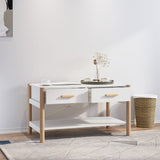 NNEVL Coffee Table White 82x48x45 cm Engineered Wood