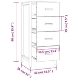 NNEVL Highboard Black 42x38x90 cm Engineered Wood